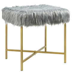 Faux Fur Ottoman Stool - KeepMeDifferent