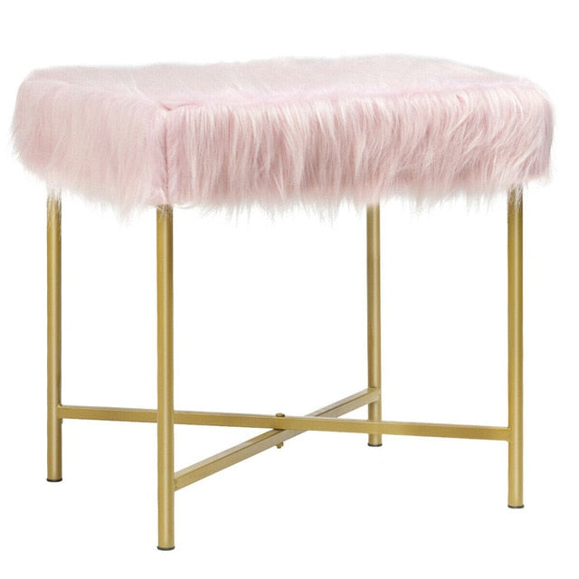 Faux Fur Ottoman Stool - KeepMeDifferent