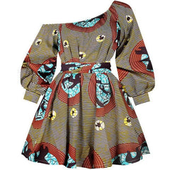 Off The Shoulder African Print Dress - KeepMeDifferent