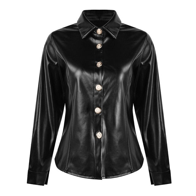 Faux Leather Shirt - KeepMeDifferent