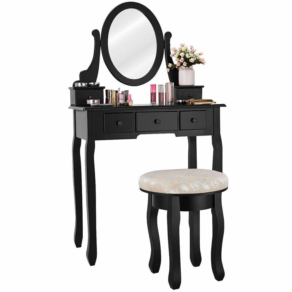 Black 3 Drawer Vanity Set - KeepMeDifferent