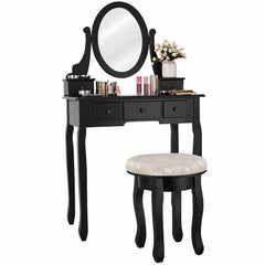 Black 3 Drawer Vanity Set - KeepMeDifferent