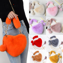 Faux Fur Heart Handbag - KeepMeDifferent