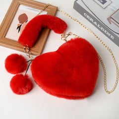 Faux Fur Heart Handbag - KeepMeDifferent