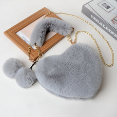 Faux Fur Heart Handbag - KeepMeDifferent