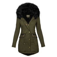 Women Winter Big Fur Collar Jacket Coat - KeepMeDifferent