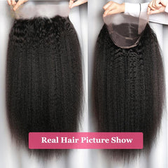 30inch Middle Part Lace Kinky Straight Pre Plucked Remy 13*1 - KeepMeDifferent