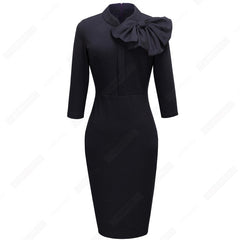 Bow Tie Pencil Dress - KeepMeDifferent