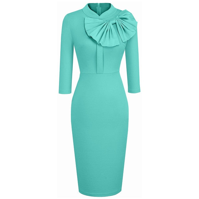 Bow Tie Pencil Dress - KeepMeDifferent