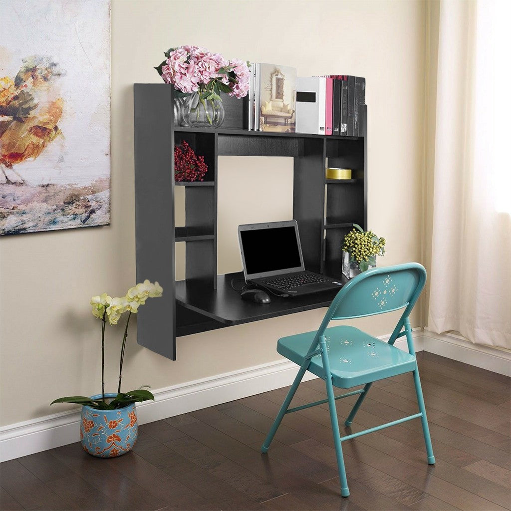 Wall Mount Desk With Storage Shelves - KeepMeDifferent