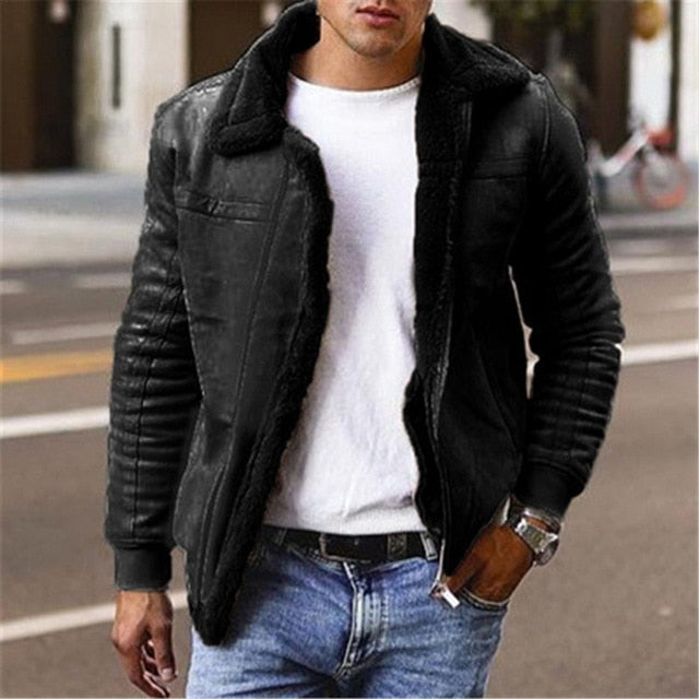 Men's Faux Leather Jacket - KeepMeDifferent