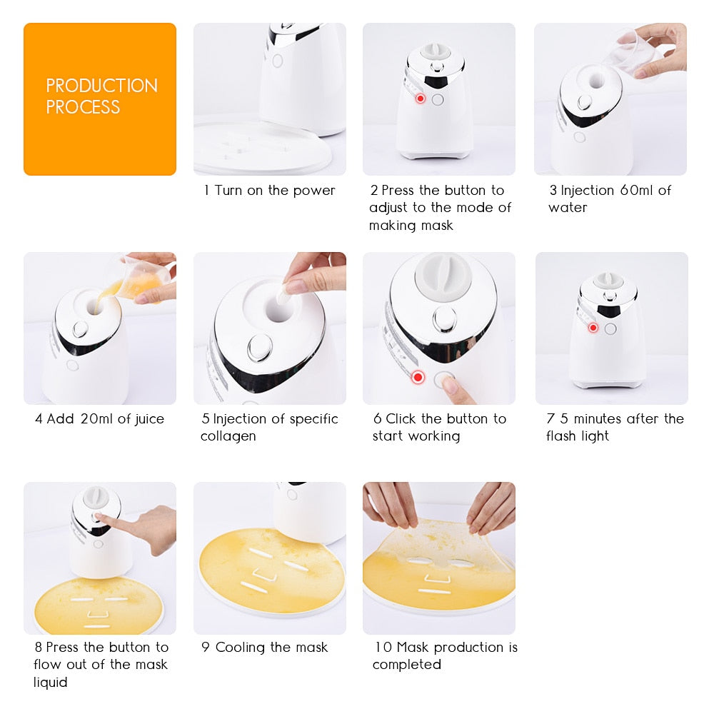 Vegetable Face Mask Machine Vegetable Fa Natural Collagen Fruit Face Mask Machine Beauty Facial SPAce Mask - KeepMeDifferent