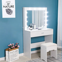 Bulb Light Mirror Vanity Set - KeepMeDifferent