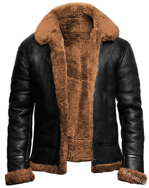 Men Winter Jacket Thick Fur Fleece - KeepMeDifferent