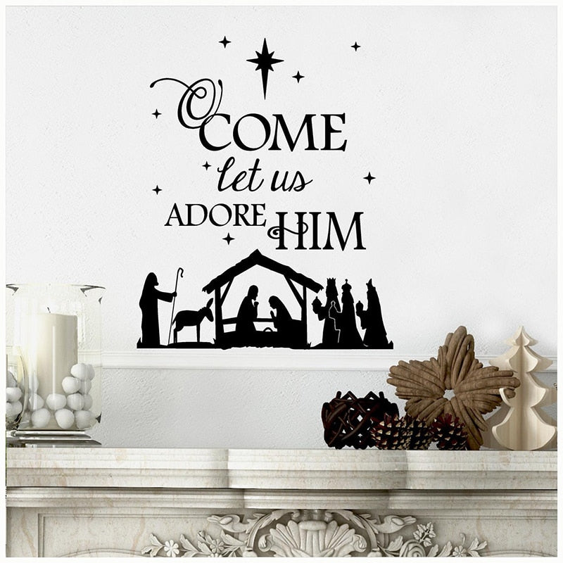 O Come Let Us Adore Him Nativity Christmas - KeepMeDifferent