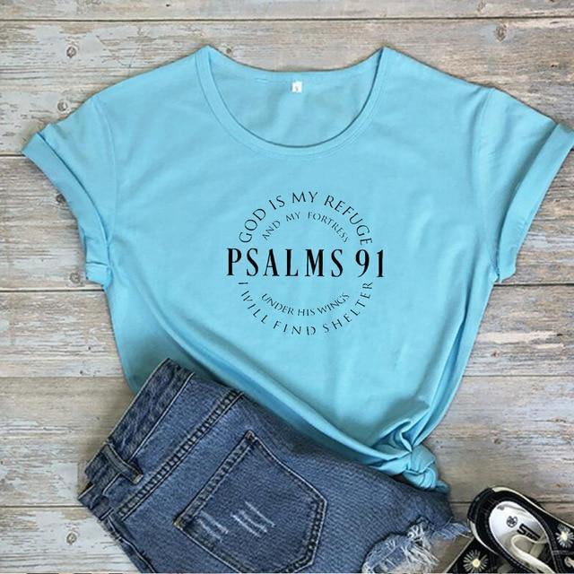 God Is My Refuge Psalms 91 Women T-Shirt - KeepMeDifferent