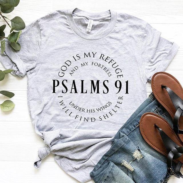 God Is My Refuge Psalms 91 Women T-Shirt - KeepMeDifferent