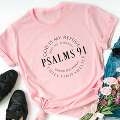 God Is My Refuge Psalms 91 Women T-Shirt - KeepMeDifferent