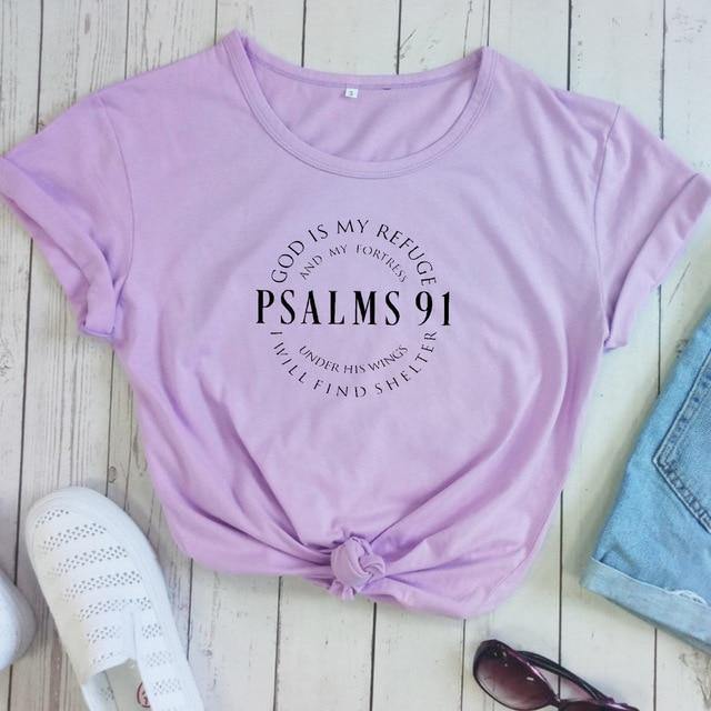 God Is My Refuge Psalms 91 Women T-Shirt - KeepMeDifferent