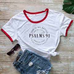 God Is My Refuge Psalms 91 Women T-Shirt - KeepMeDifferent