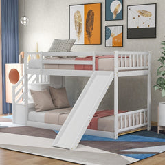 Adventure Twin Bunk Bed with Convertible Slide and Stairway - KeepMeDifferent