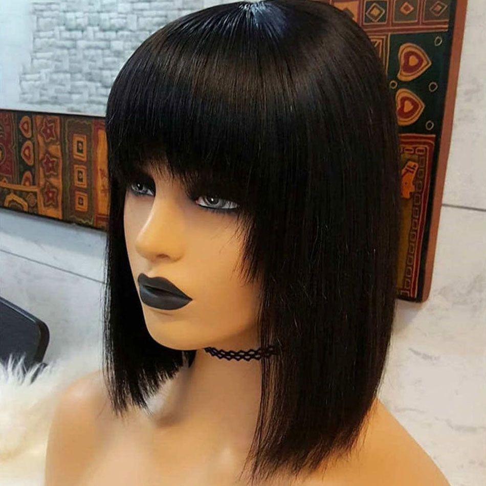 Short Bob Wig With Bangs - KeepMeDifferent