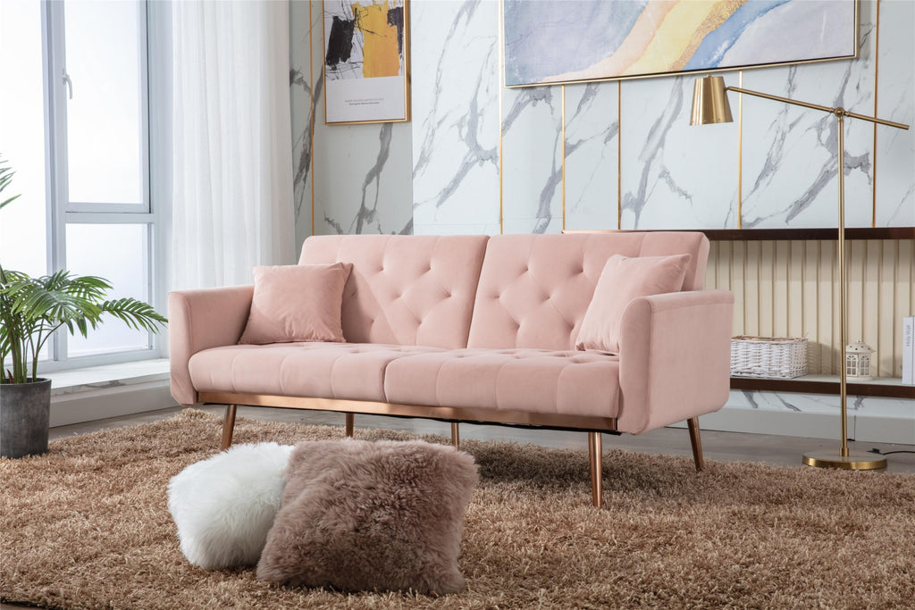 Pink Velvet Loveseat - KeepMeDifferent