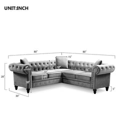 Elegant Tufted L Shaped Sofa - KeepMeDifferent