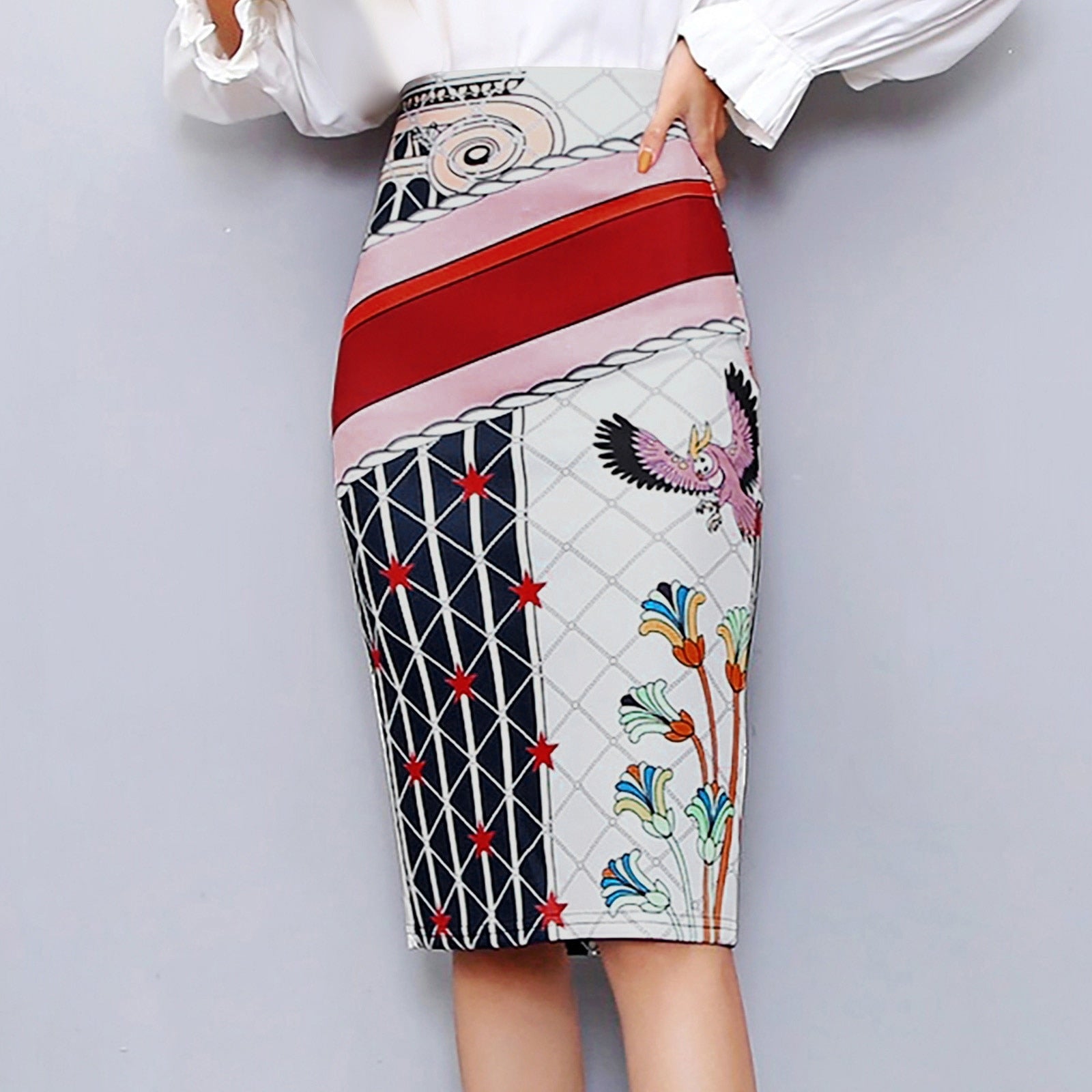 Bird Print Skirt - KeepMeDifferent