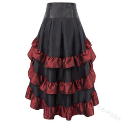 Ruffle Asymmetrical High-Low Skirt - KeepMeDifferent