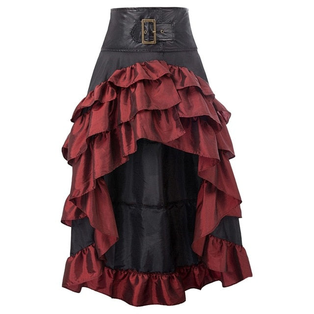 Ruffle Asymmetrical High-Low Skirt - KeepMeDifferent