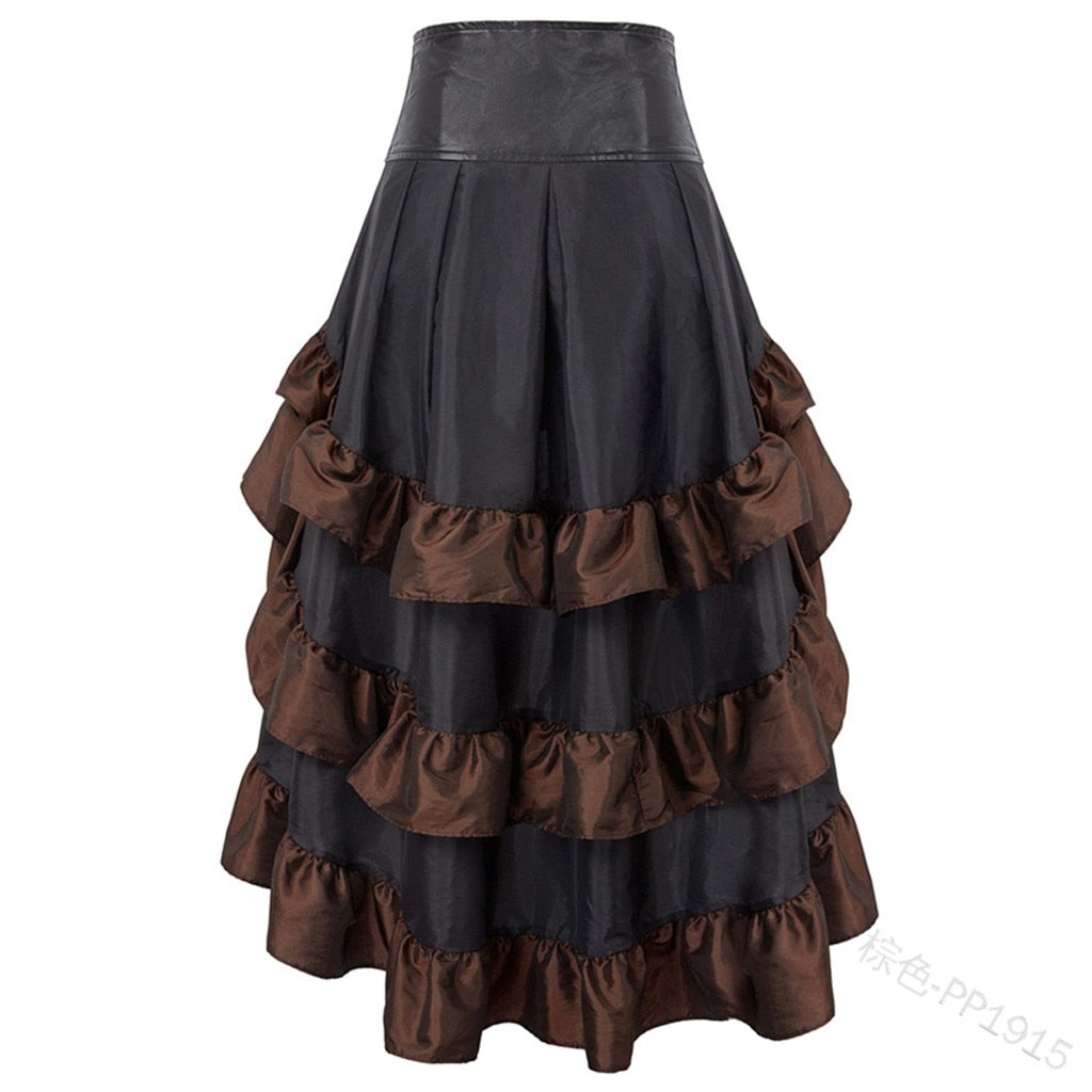 Ruffle Asymmetrical High-Low Skirt - KeepMeDifferent