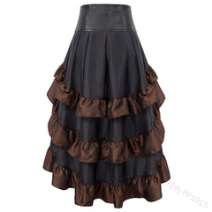 Ruffle Asymmetrical High-Low Skirt - KeepMeDifferent