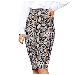 Snake Print Pencil Skirt - KeepMeDifferent