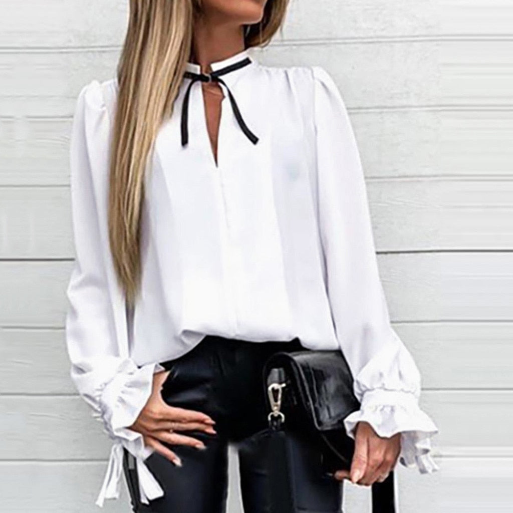 Bow Tie Neck Shirt - KeepMeDifferent