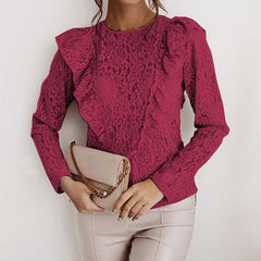 Lace With Ruffle Blouse - KeepMeDifferent