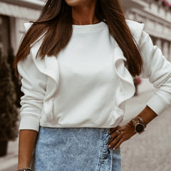 Ruffle Sweatshirt - KeepMeDifferent