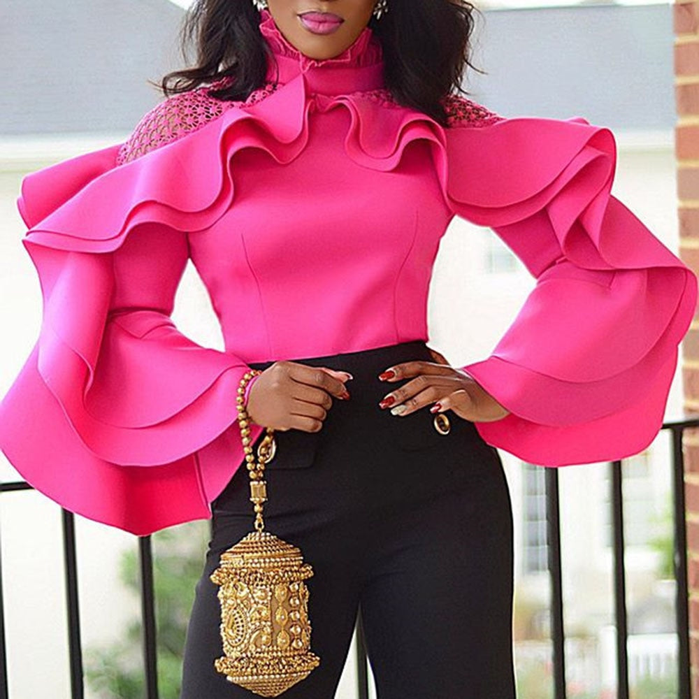 Ruffle Sleeve Blouse - KeepMeDifferent