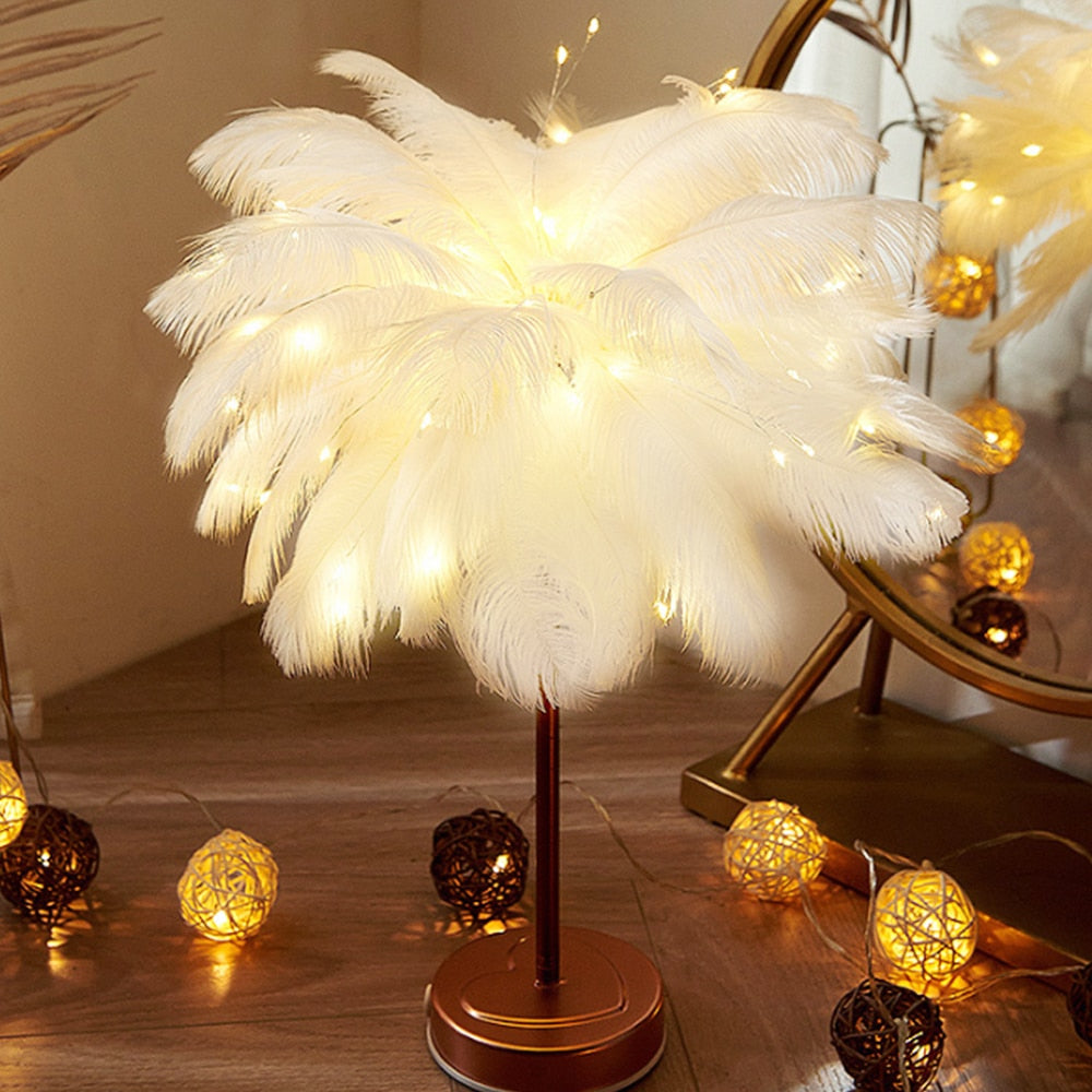 Fash Feather's Table Lamp With Remote Control - KeepMeDifferent