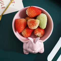 Ceramic Pink Panther Bunny Bowl - KeepMeDifferent