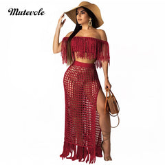 Knit Me Up 2 Piece Swim Suit Cover Up - KeepMeDifferent