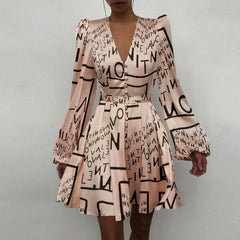 Writing's On The Wall Dress With Belt - KeepMeDifferent