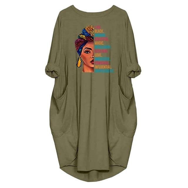 African American Oversize Pocket Dress - KeepMeDifferent