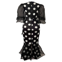 Wrap Me Up Polka Dot Style Mermaid Dress - KeepMeDifferent