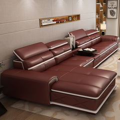 Leather Lovers Sofa With Tea Table