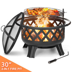 Outdoor Fire Pit/BBQ Grill