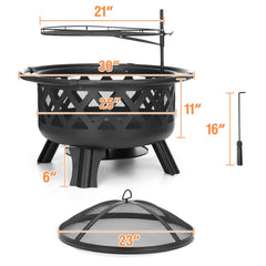 Outdoor Fire Pit/BBQ Grill