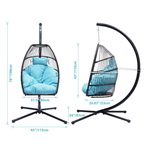 Hanging Chair With Pillow's Blue Included