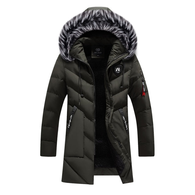 Down Coat With Fur Hood For Men