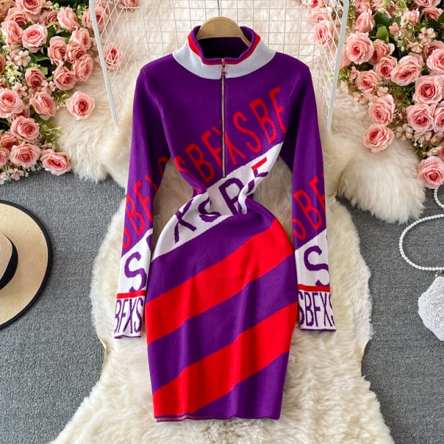 Print Me Down Sweater Dress